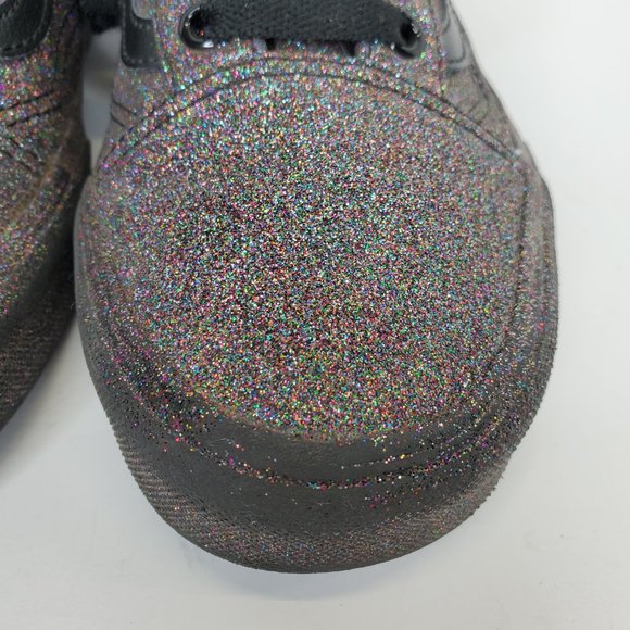 VANS Authentic Rainbow Glitter Black Sparkle Low Top Skate Shoes W 7.5/M 6 - Picture 4 of 11